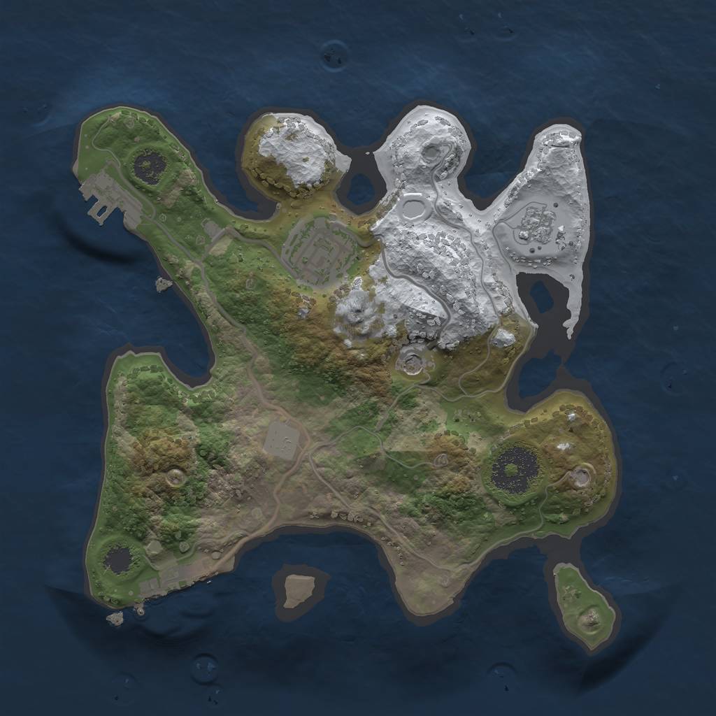 Rust Map: Procedural Map, Size: 2300, Seed: 891343, 10 Monuments