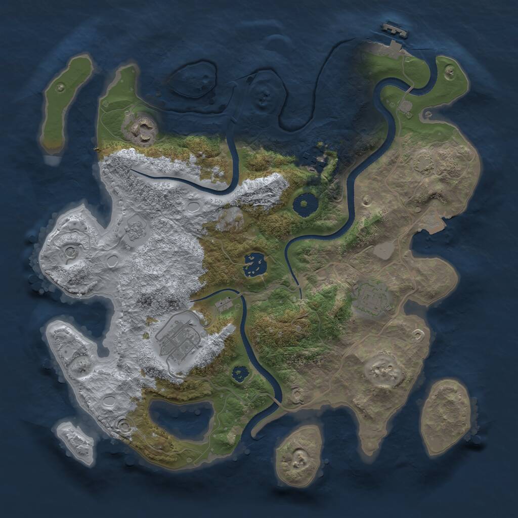 Rust Map: Procedural Map, Size: 3200, Seed: 4478391, 10 Monuments