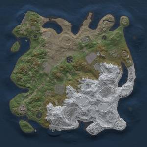 Thumbnail Rust Map: Procedural Map, Size: 3500, Seed: 8603878, 19 Monuments