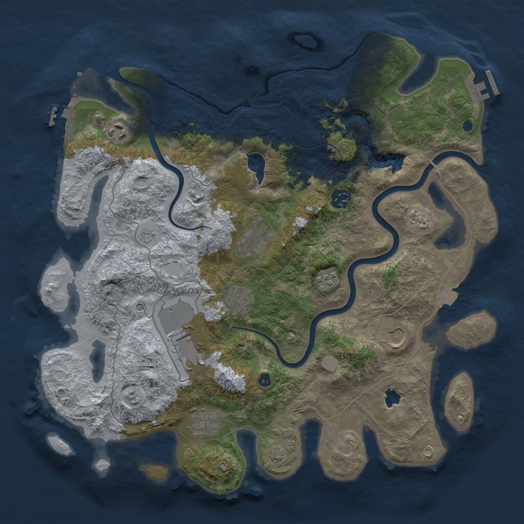 Rust Map: Procedural Map, Size: 4000, Seed: 372322, 14 Monuments