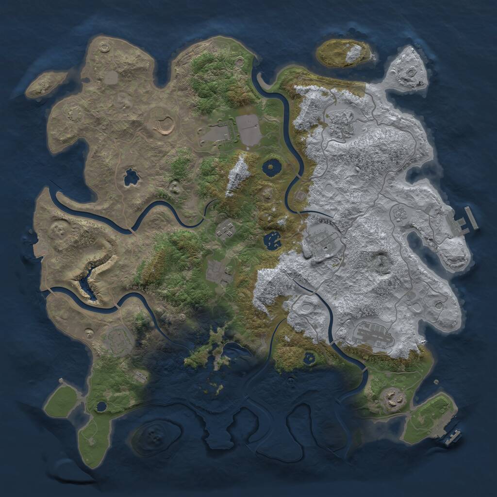 Rust Map: Procedural Map, Size: 4100, Seed: 65331, 16 Monuments