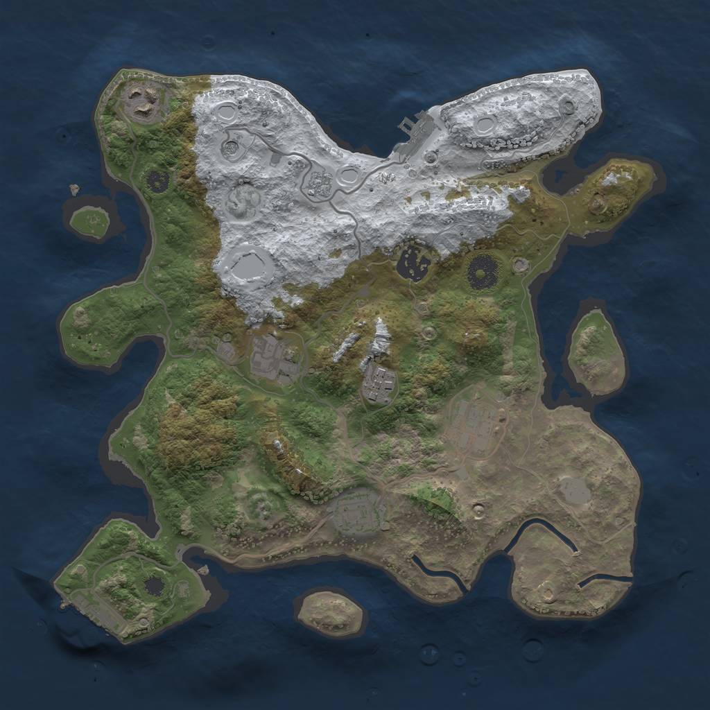 Rust Map: Procedural Map, Size: 3200, Seed: 5028299, 15 Monuments
