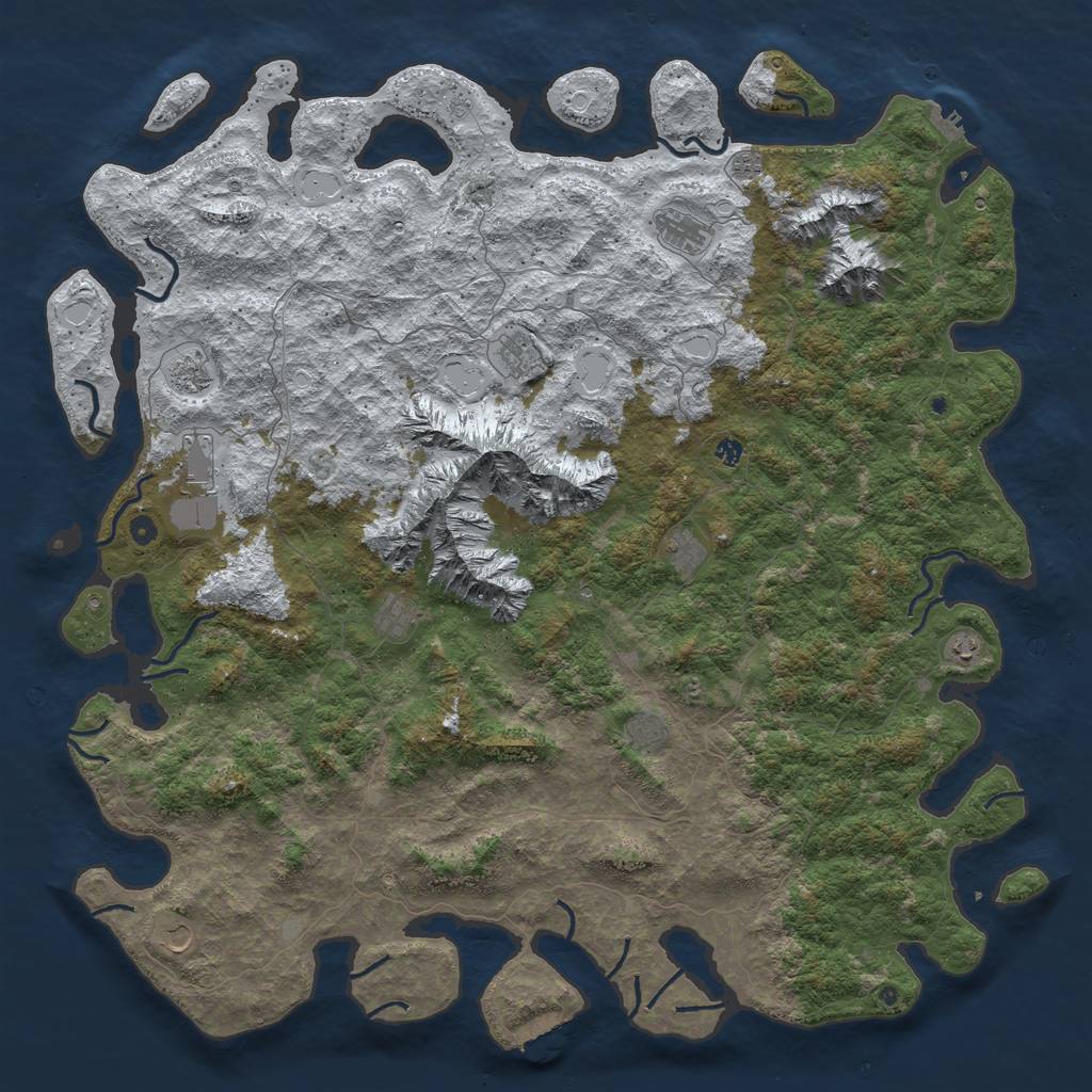 Rust Map: Procedural Map, Size: 6000, Seed: 568647, 20 Monuments
