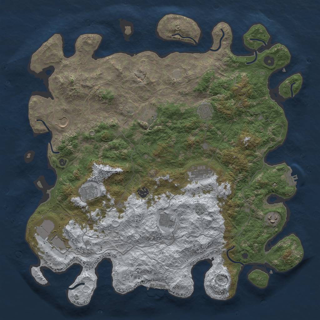 Rust Map: Procedural Map, Size: 4500, Seed: 4794842, 19 Monuments