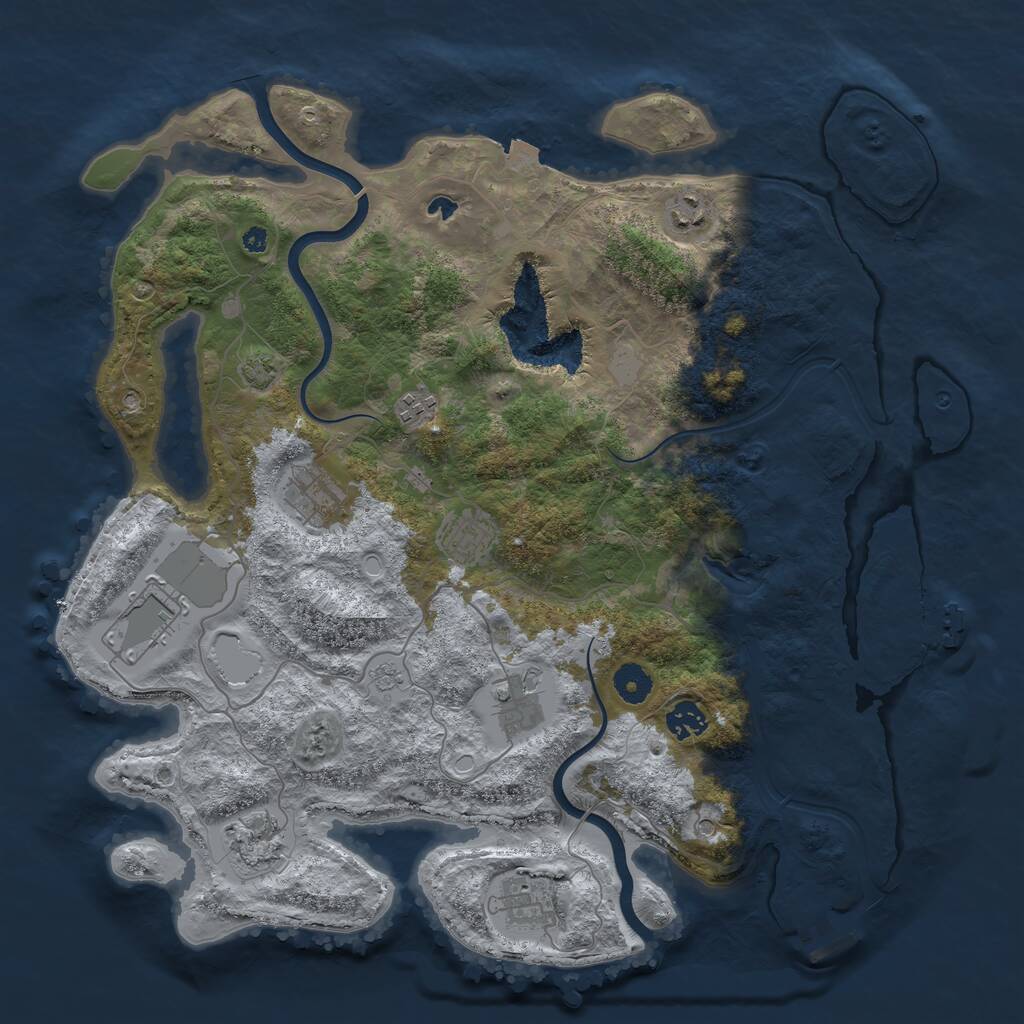 Rust Map: Procedural Map, Size: 4000, Seed: 1042039109, 15 Monuments