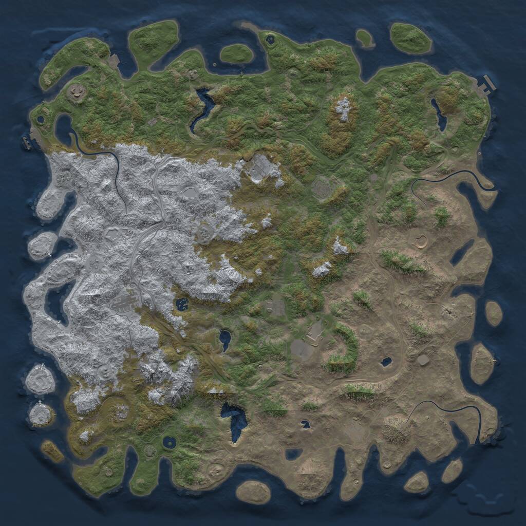 Rust Map: Procedural Map, Size: 6000, Seed: 87583, 17 Monuments