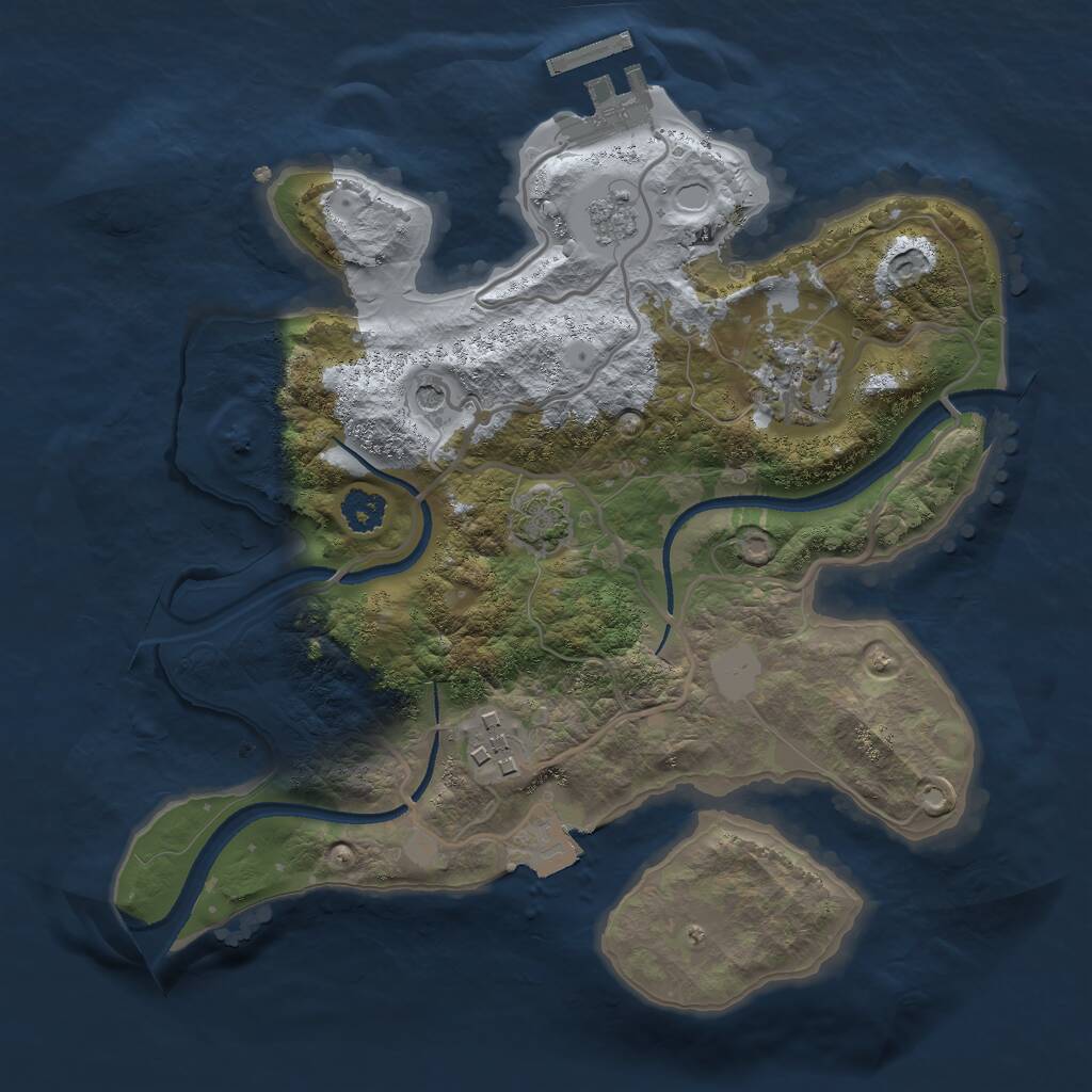 Rust Map: Procedural Map, Size: 2500, Seed: 7868760, 7 Monuments