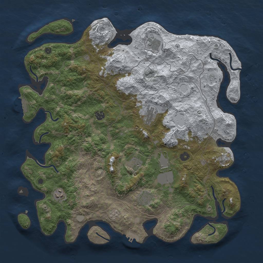 Rust Map: Procedural Map, Size: 4250, Seed: 6189224, 17 Monuments