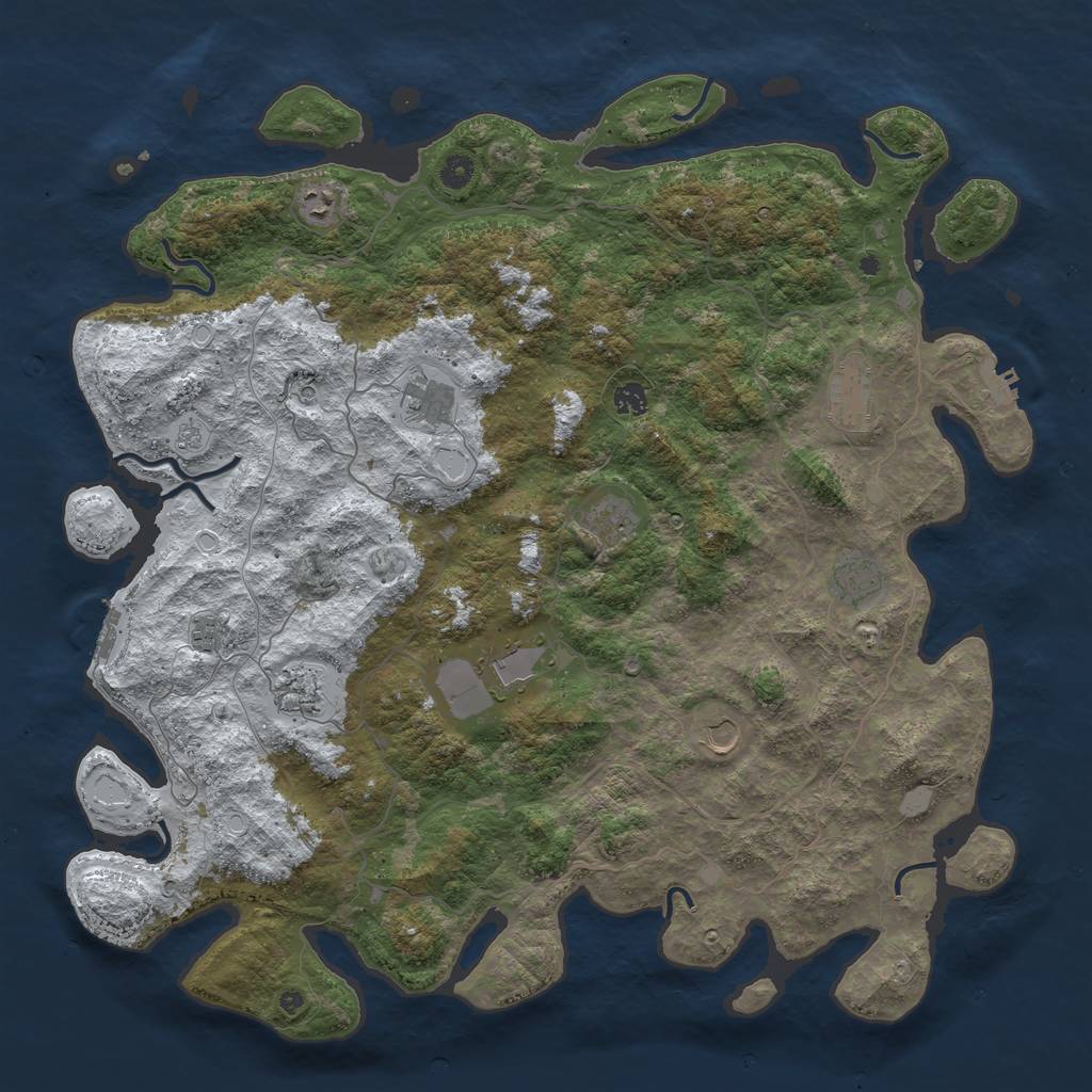 Rust Map: Procedural Map, Size: 4800, Seed: 42256895, 19 Monuments