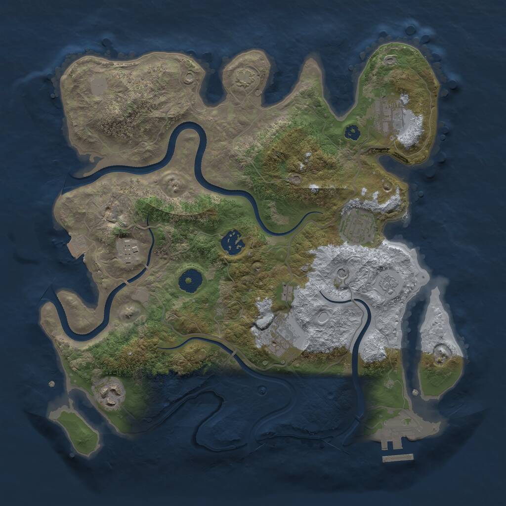 Rust Map: Procedural Map, Size: 3300, Seed: 4, 11 Monuments