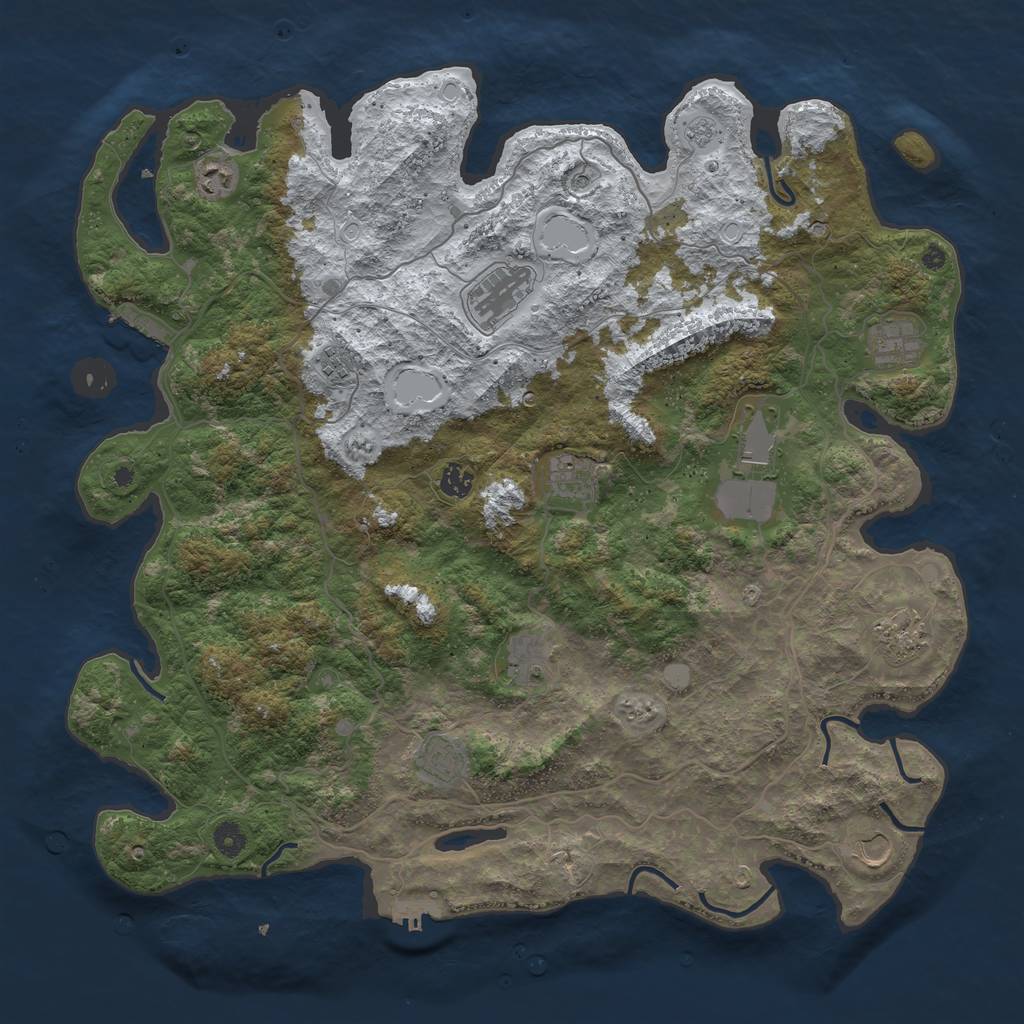 Rust Map: Procedural Map, Size: 4599, Seed: 965677292, 20 Monuments