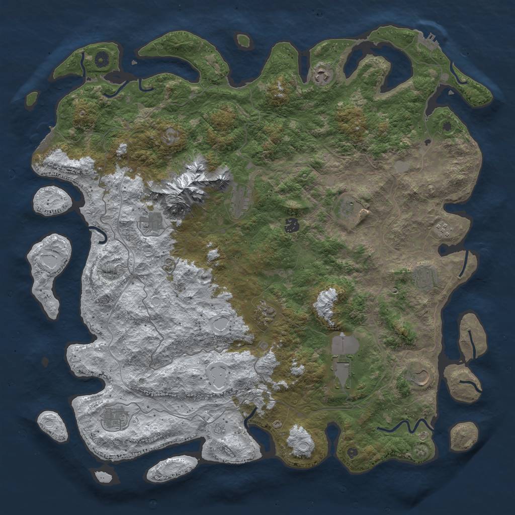 Rust Map: Procedural Map, Size: 5000, Seed: 592017678, 20 Monuments