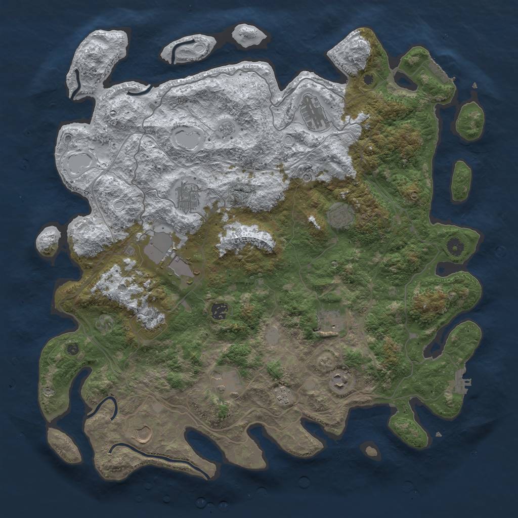 Rust Map: Procedural Map, Size: 4500, Seed: 4682897, 20 Monuments