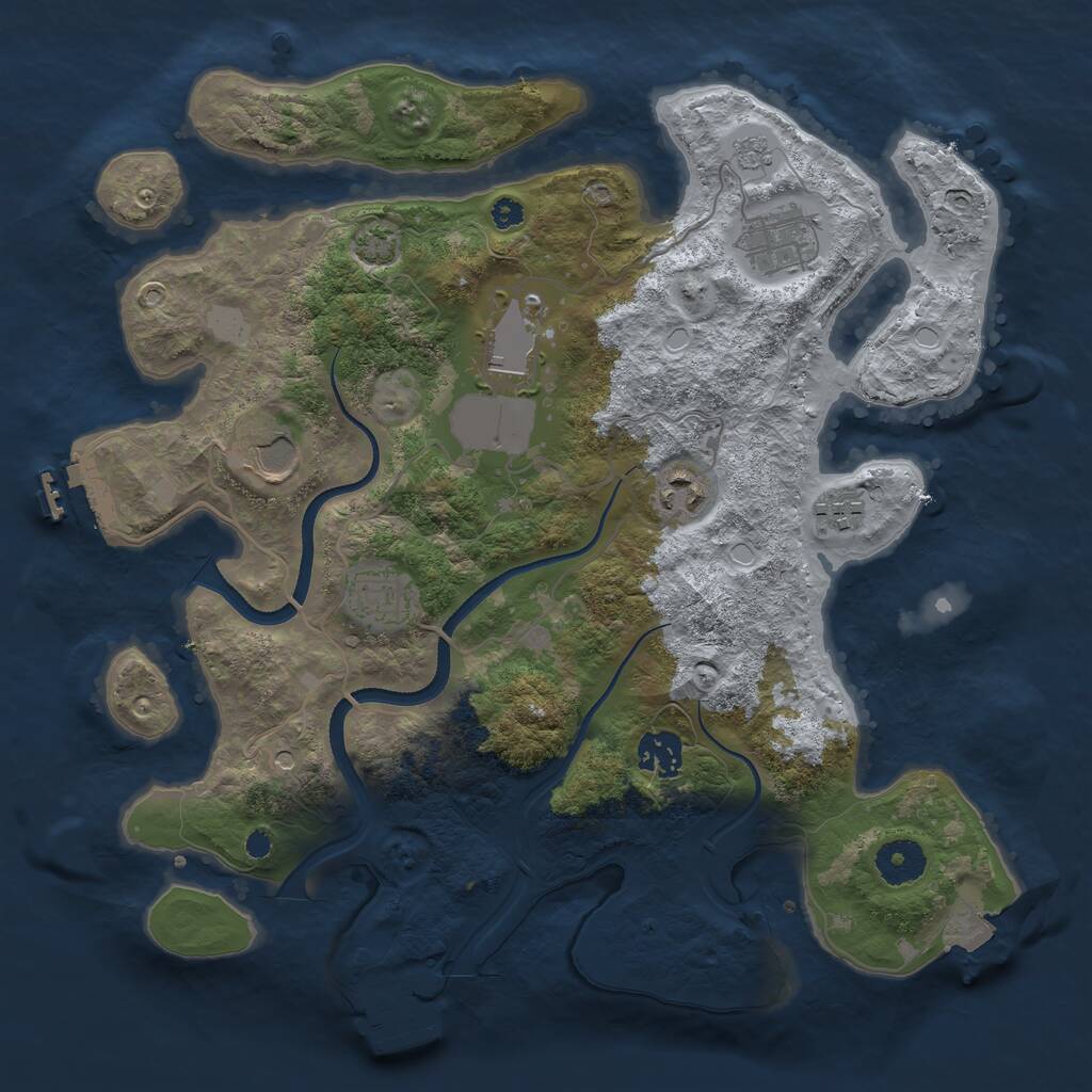Rust Map: Procedural Map, Size: 3500, Seed: 1929154899, 13 Monuments