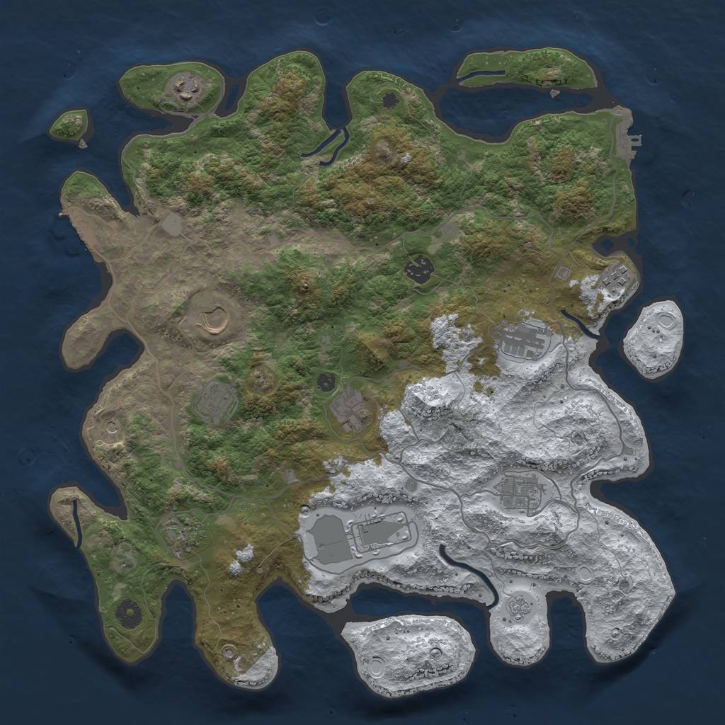 Rust Map: Procedural Map, Size: 4000, Seed: 1782333226, 19 Monuments