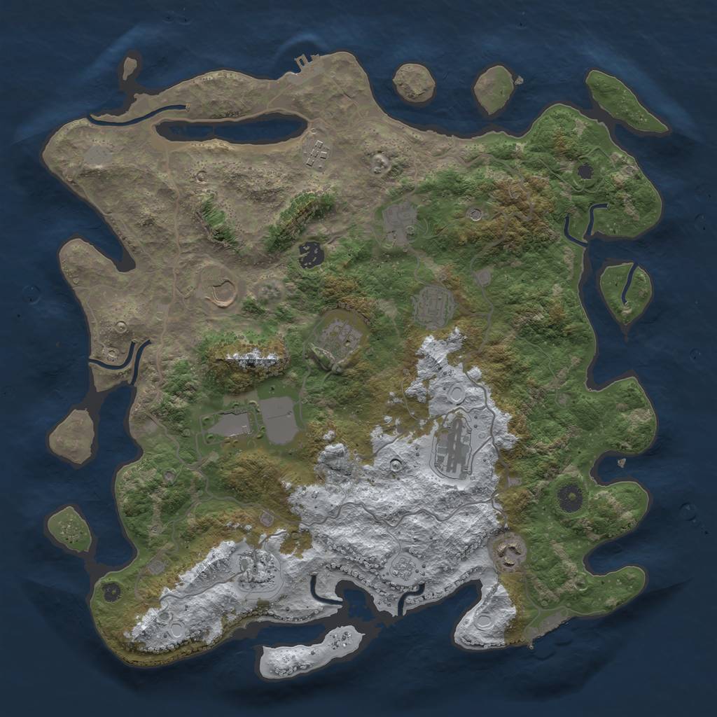 Rust Map: Procedural Map, Size: 4000, Seed: 569716564, 19 Monuments