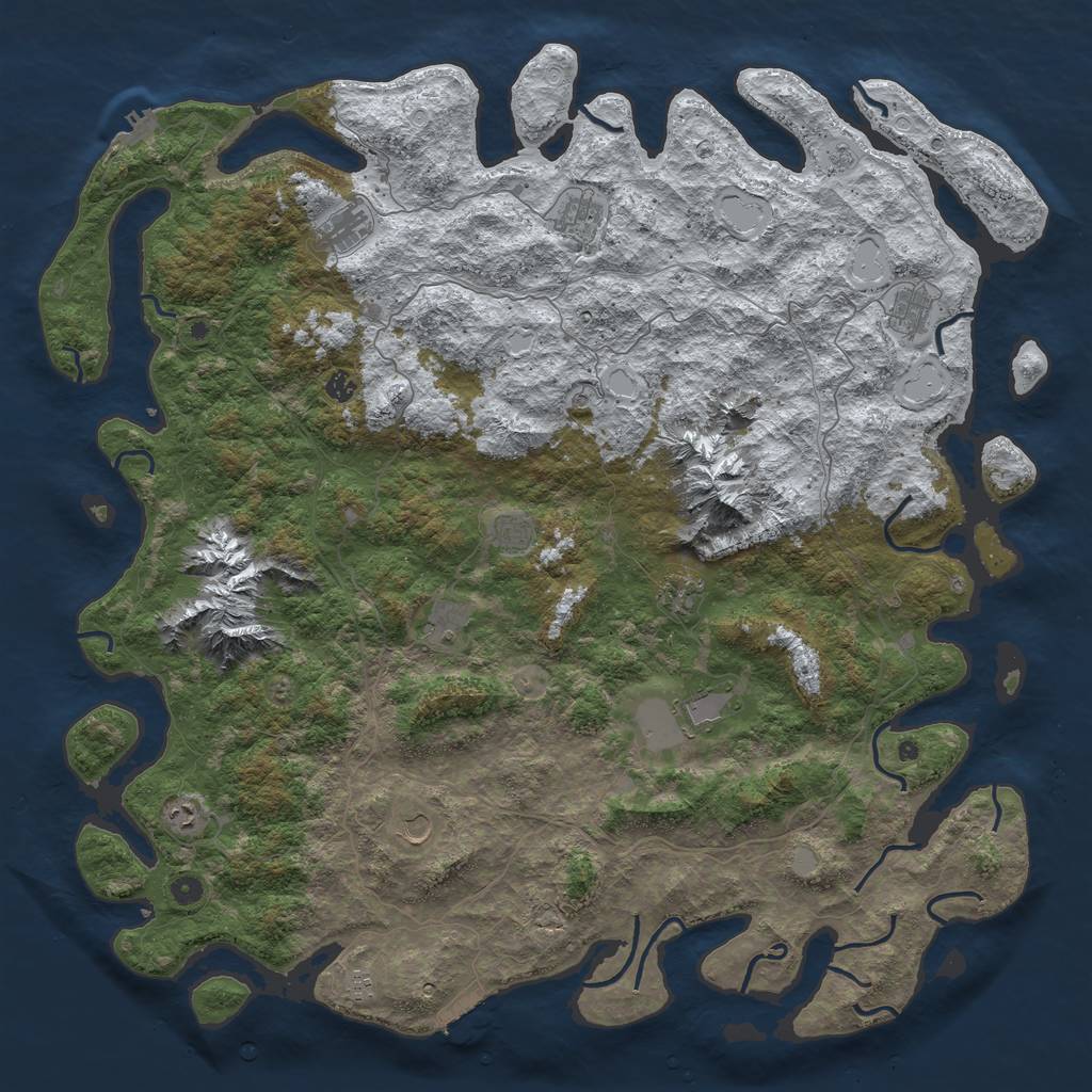 Rust Map: Procedural Map, Size: 5500, Seed: 13825, 20 Monuments