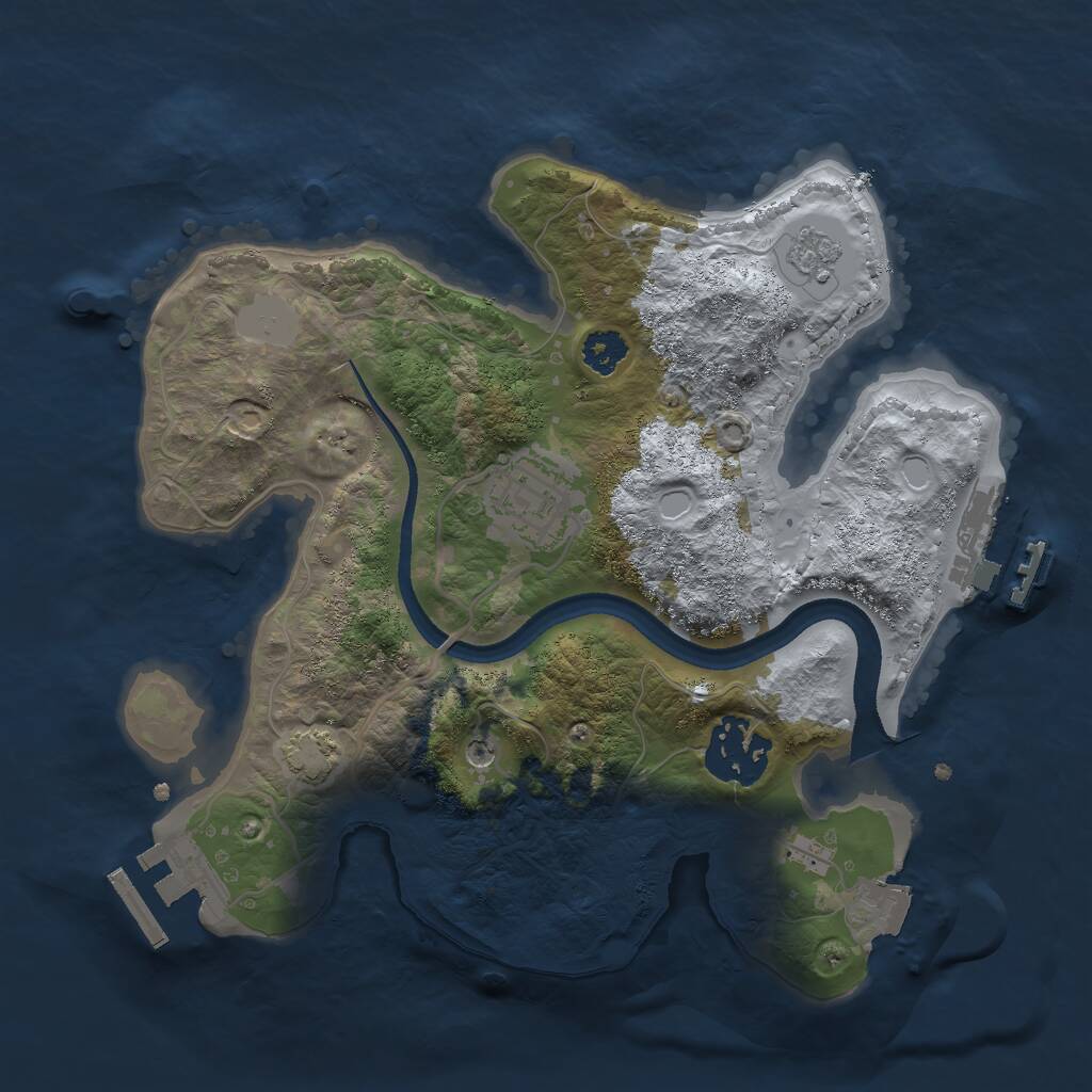 Rust Map: Procedural Map, Size: 2500, Seed: 1138526303, 8 Monuments
