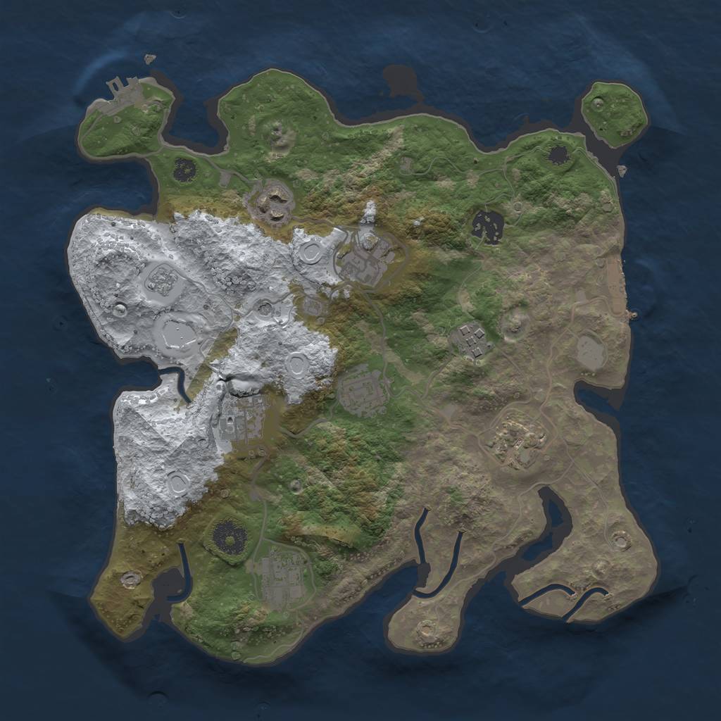 Rust Map: Procedural Map, Size: 3200, Seed: 5520657, 17 Monuments