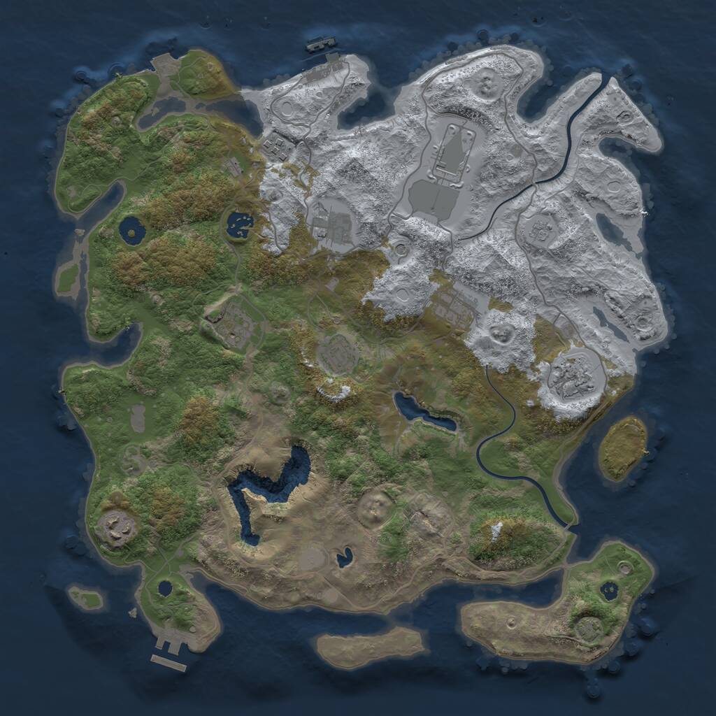 Rust Map: Procedural Map, Size: 4000, Seed: 821743095, 15 Monuments