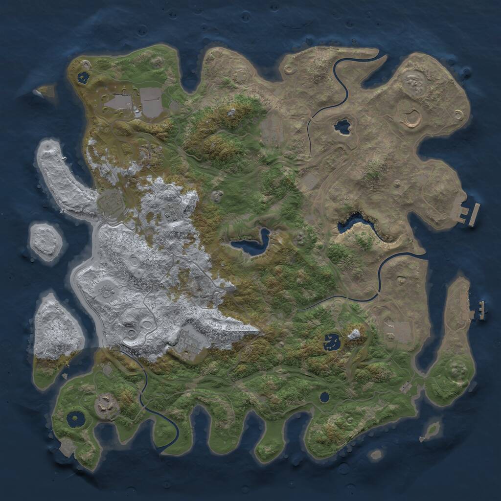 Rust Map: Procedural Map, Size: 4250, Seed: 185157742, 16 Monuments