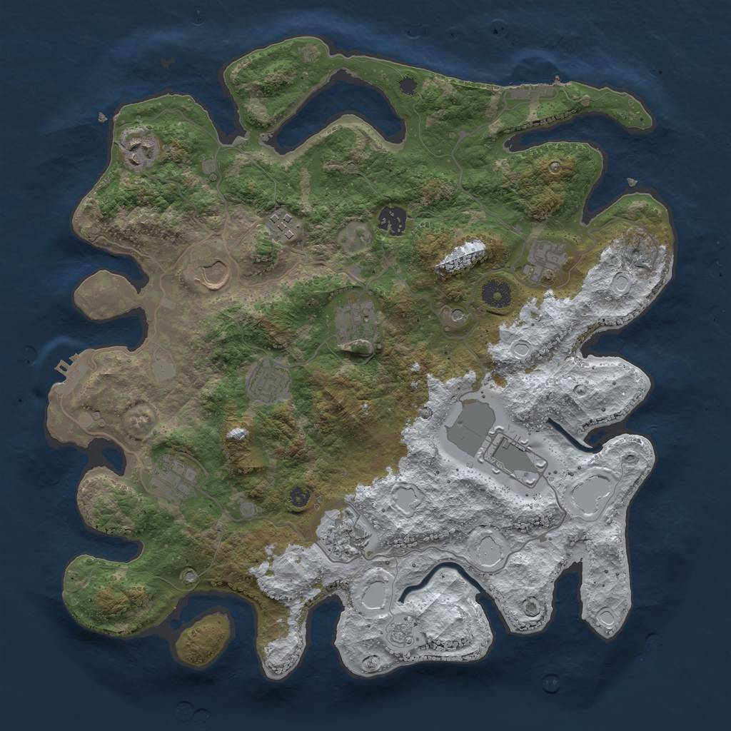 Rust Map: Procedural Map, Size: 3750, Seed: 1548954379, 19 Monuments