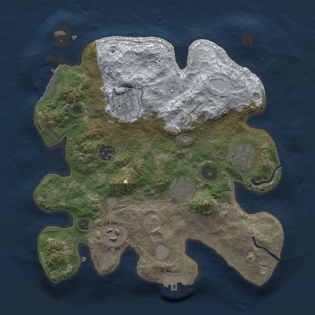 Rust Map: Procedural Map, Size: 3000, Seed: 1776890501, 14 Monuments
