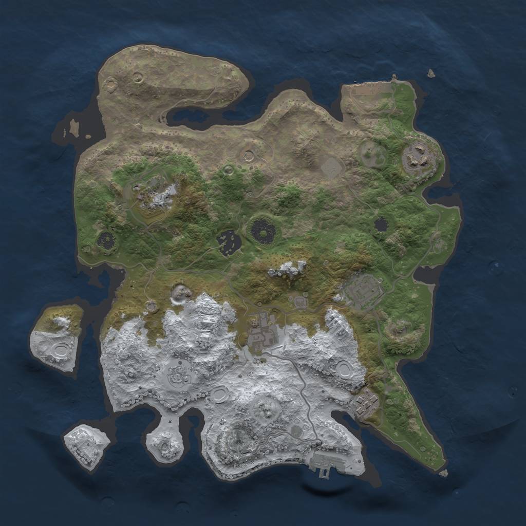 Rust Map: Procedural Map, Size: 3200, Seed: 719101, 15 Monuments