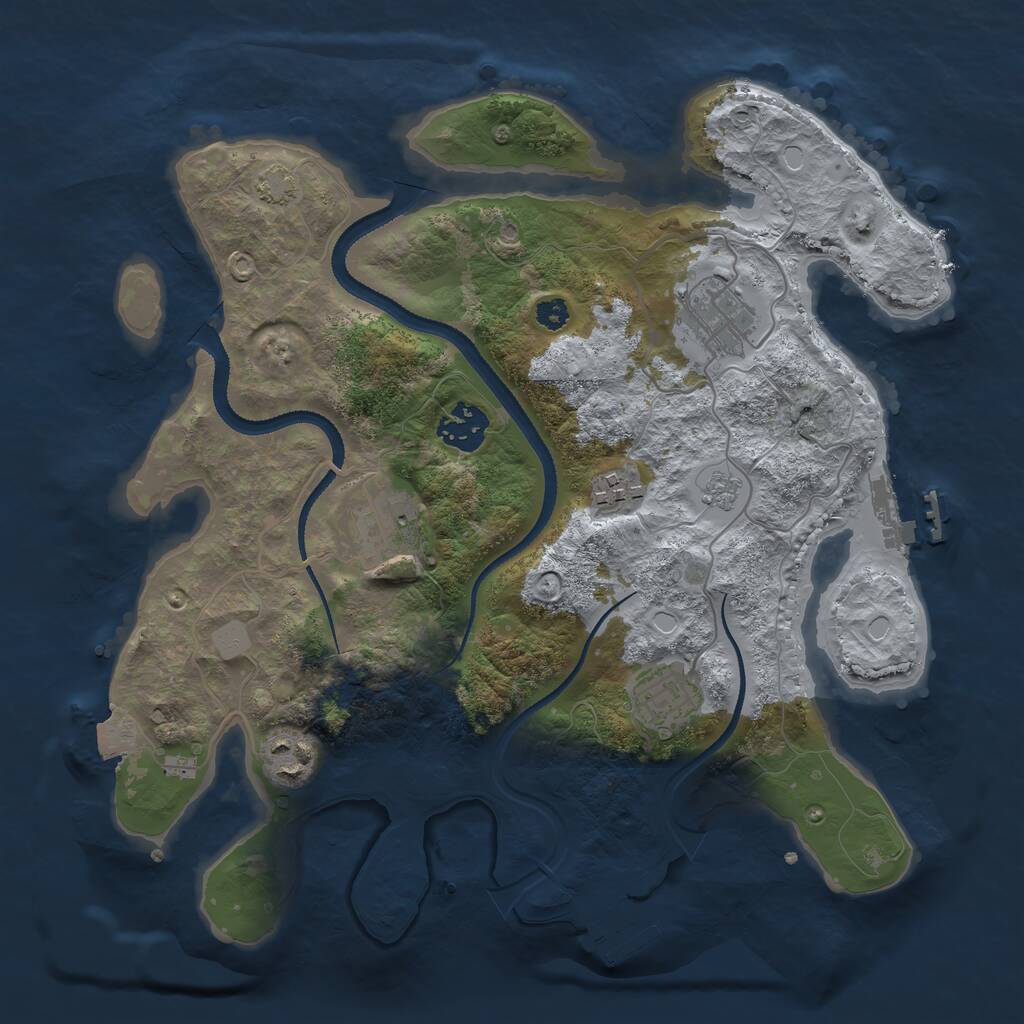 Rust Map: Procedural Map, Size: 3200, Seed: 3654821, 11 Monuments
