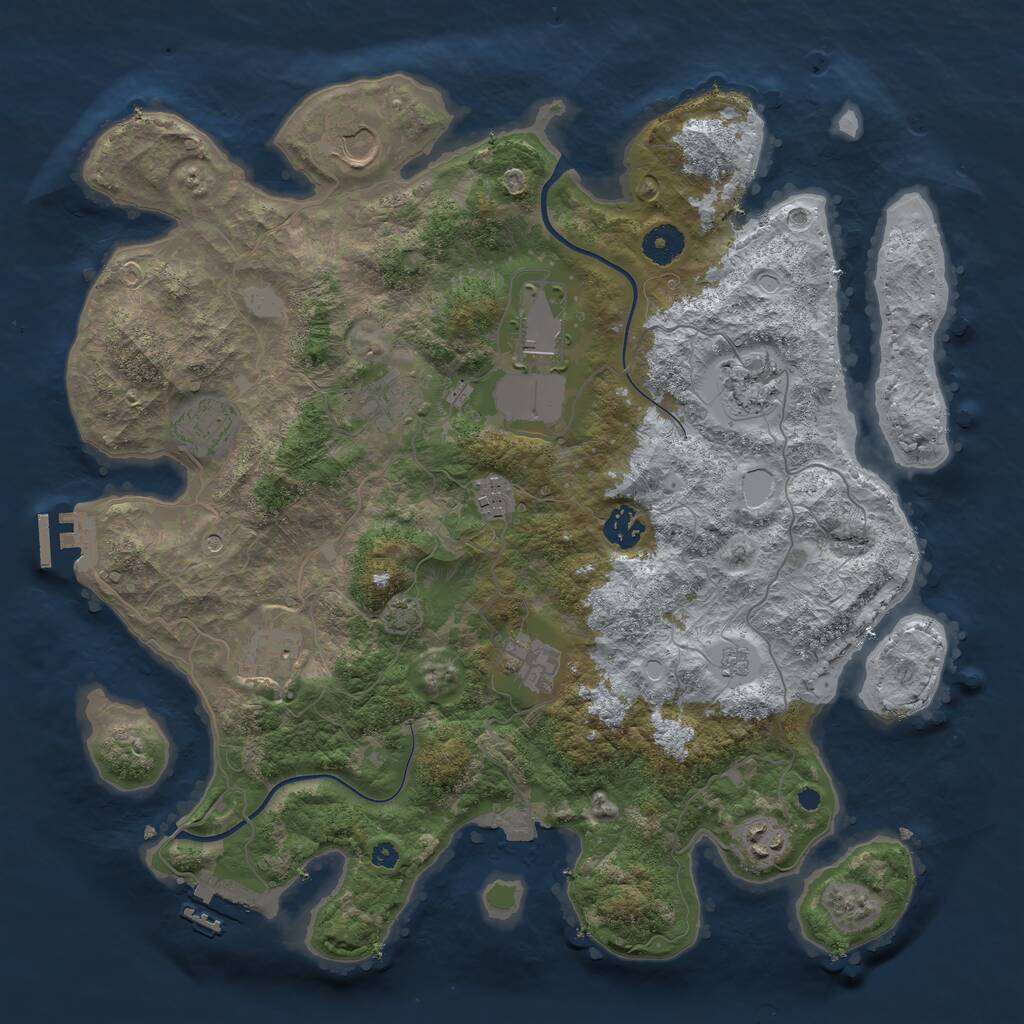 Rust Map: Procedural Map, Size: 3850, Seed: 11848787, 16 Monuments