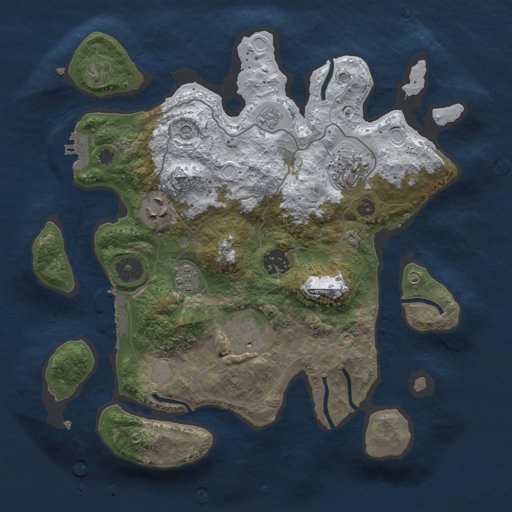 Rust Map: Procedural Map, Size: 3000, Seed: 3242452, 14 Monuments