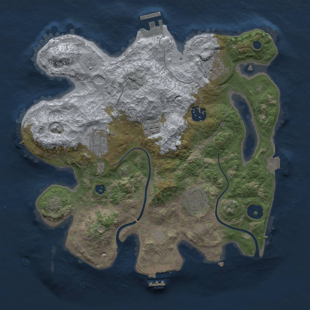 Rust Map: Procedural Map, Size: 3003, Seed: 12050, 10 Monuments