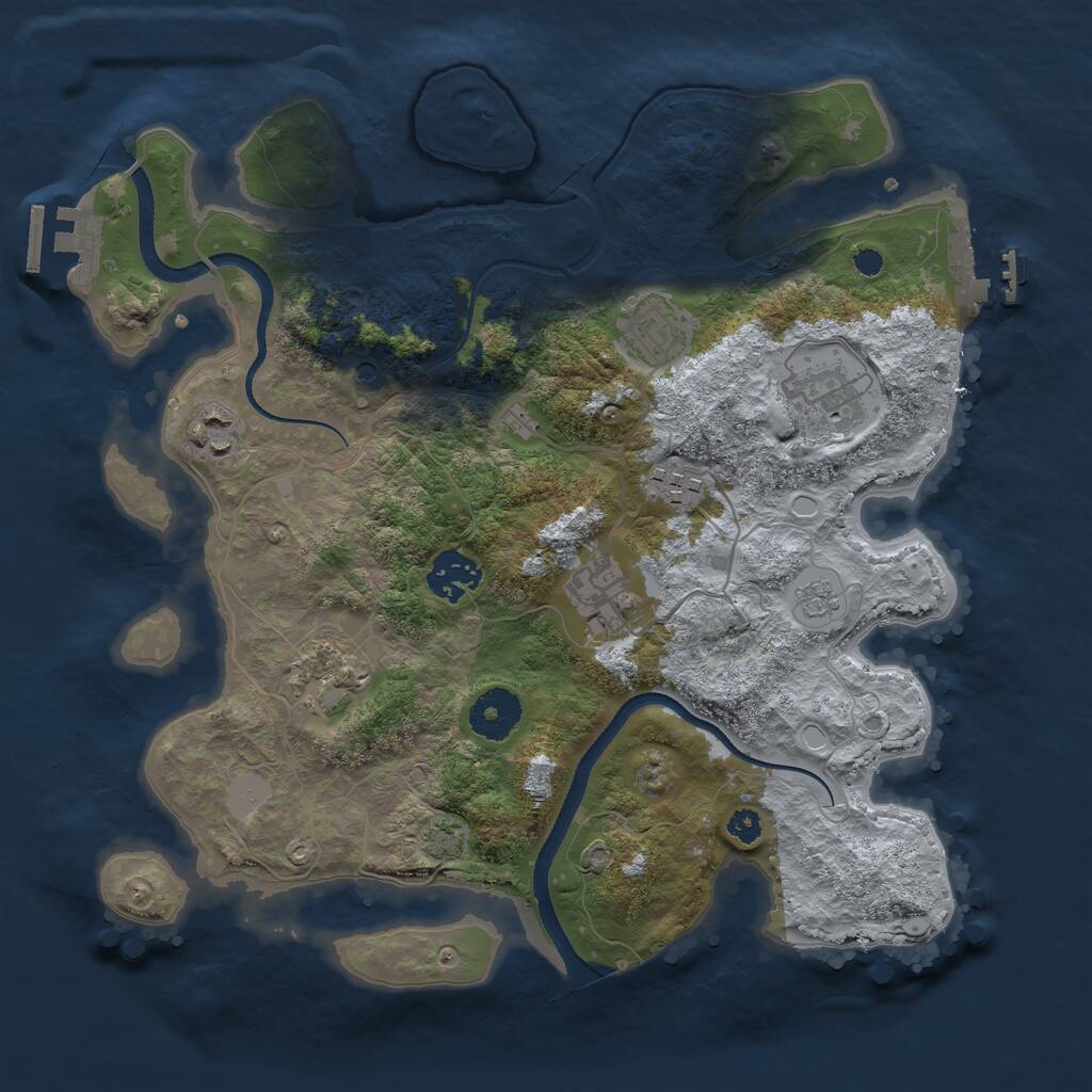 Rust Map: Procedural Map, Size: 3250, Seed: 4220678, 13 Monuments