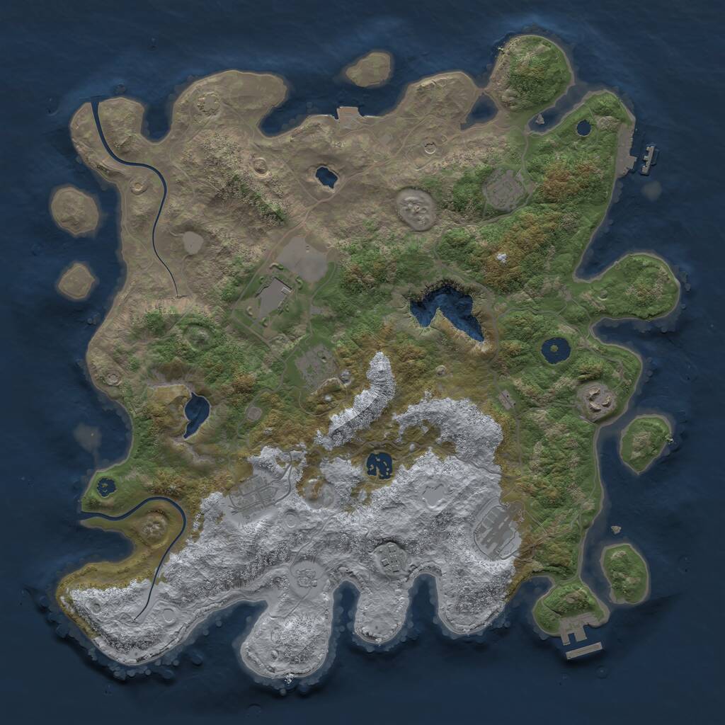 Rust Map: Procedural Map, Size: 4000, Seed: 28367, 14 Monuments