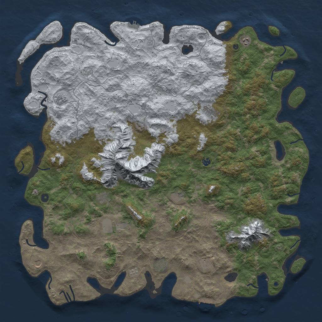 Rust Map: Procedural Map, Size: 6000, Seed: 6969777, 20 Monuments