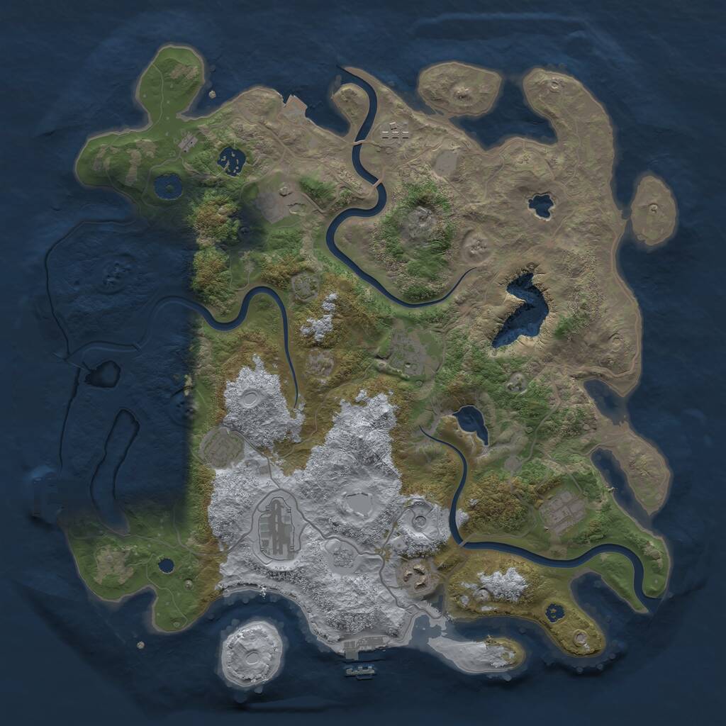 Rust Map: Procedural Map, Size: 4000, Seed: 2142752872, 14 Monuments