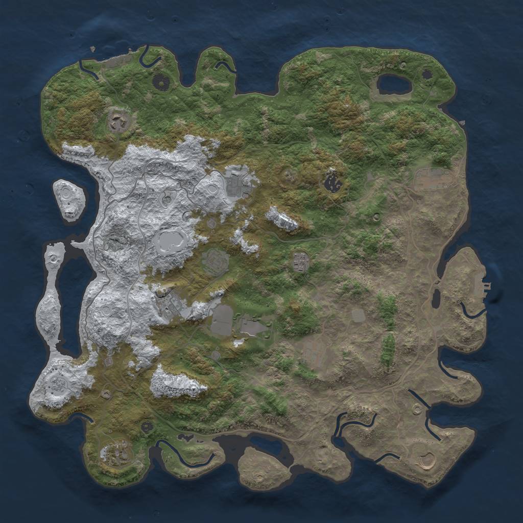 Rust Map: Procedural Map, Size: 4500, Seed: 1777957, 20 Monuments