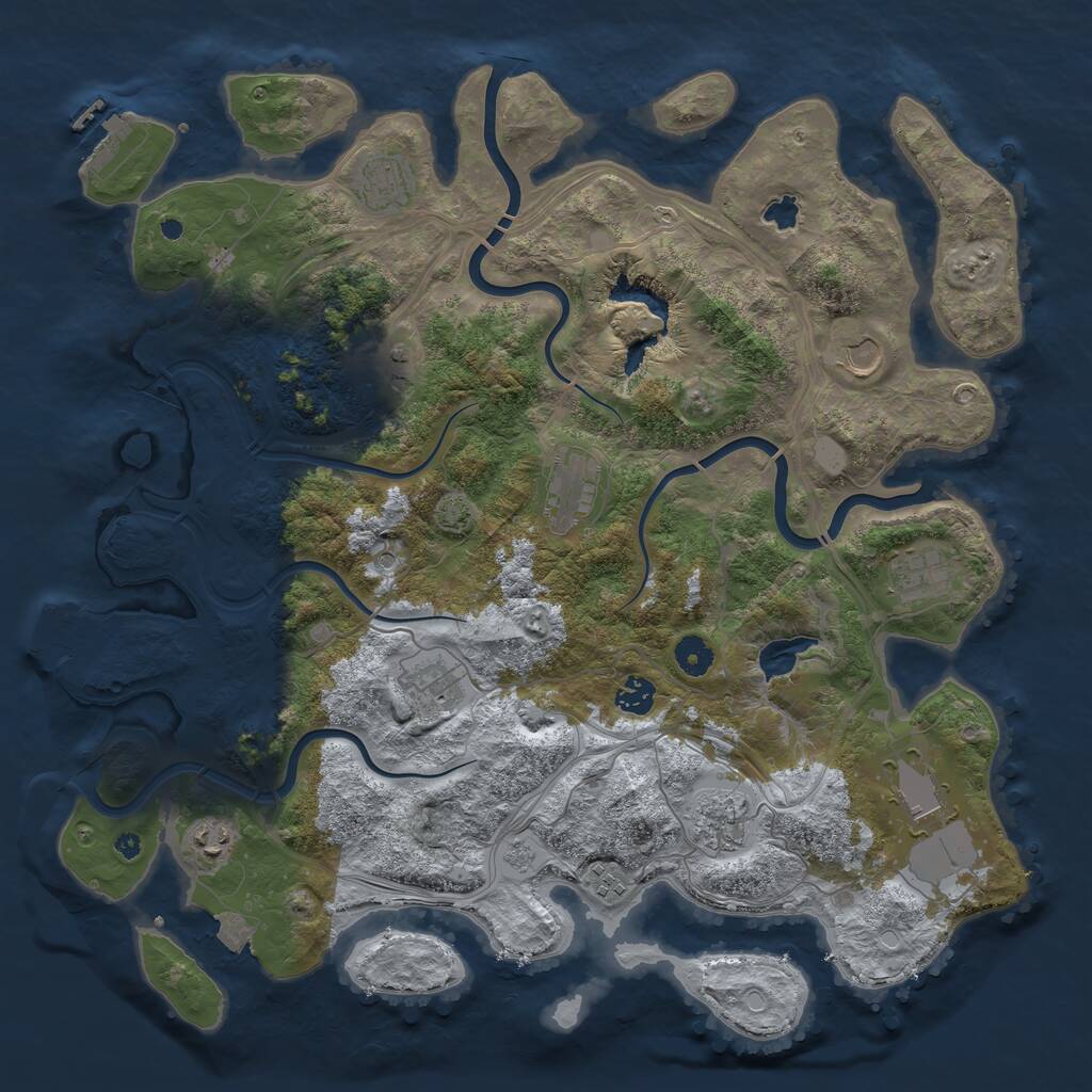 Rust Map: Procedural Map, Size: 4250, Seed: 9997743, 17 Monuments