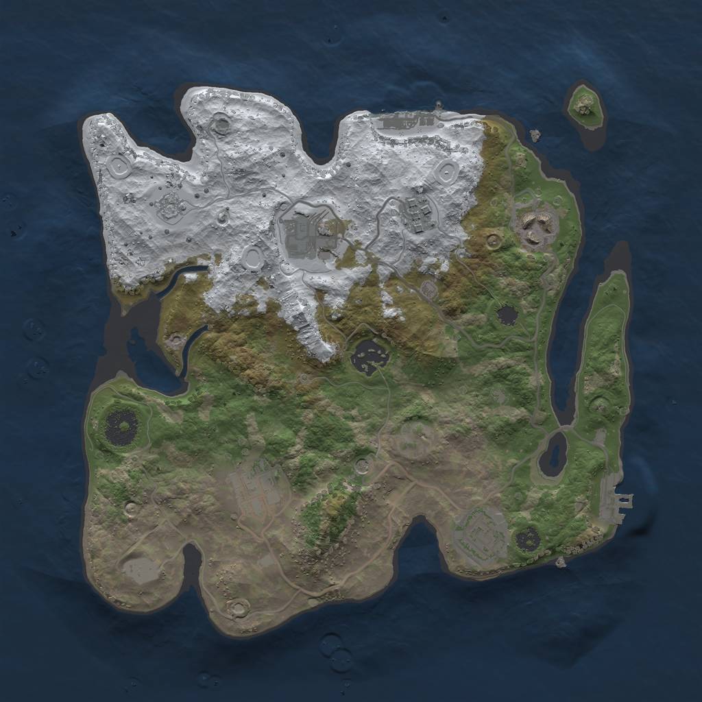 Rust Map: Procedural Map, Size: 3000, Seed: 5334, 15 Monuments