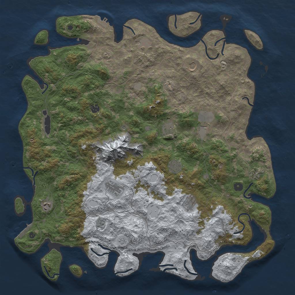 Rust Map: Procedural Map, Size: 5000, Seed: 81946436, 20 Monuments
