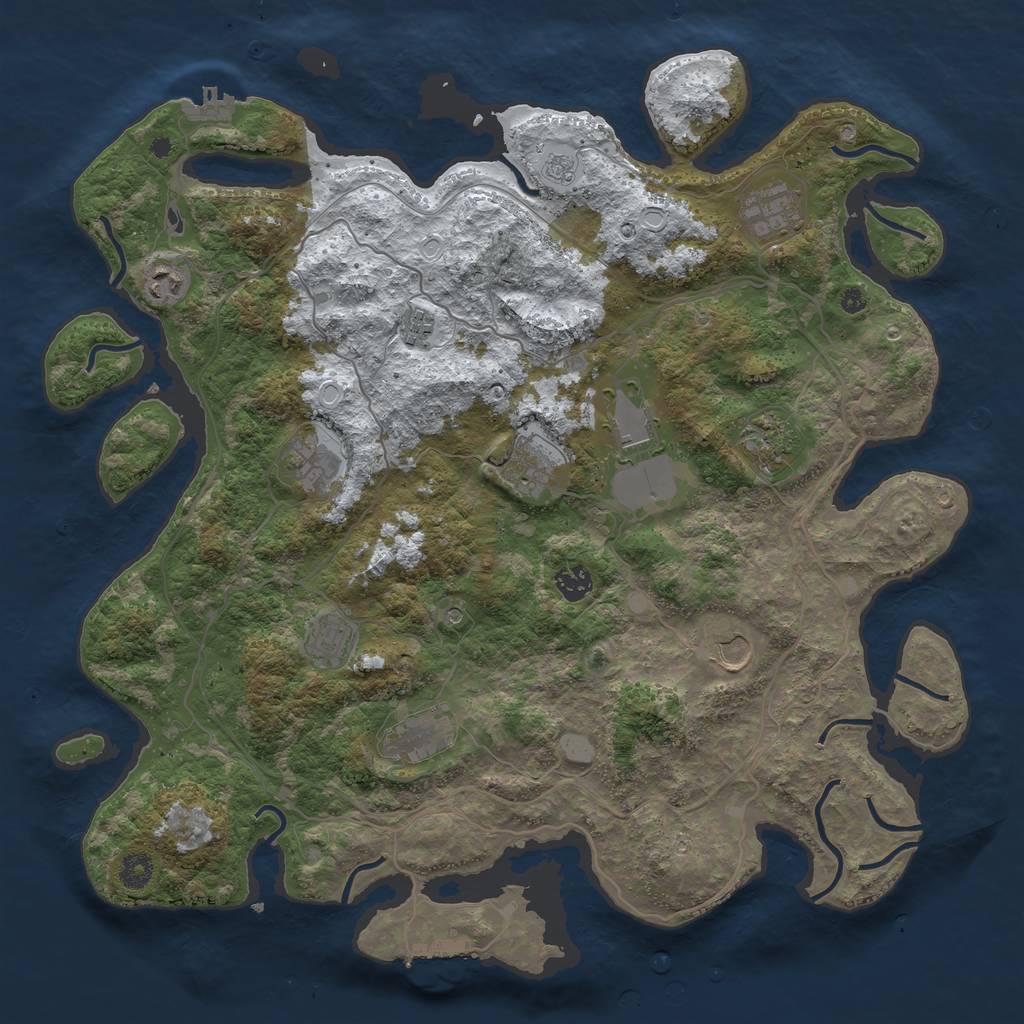 Rust Map: Procedural Map, Size: 4250, Seed: 859307872, 20 Monuments