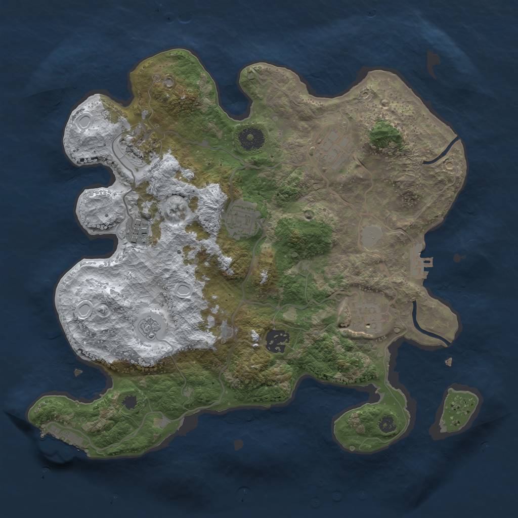 Rust Map: Procedural Map, Size: 3200, Seed: 3993644, 14 Monuments