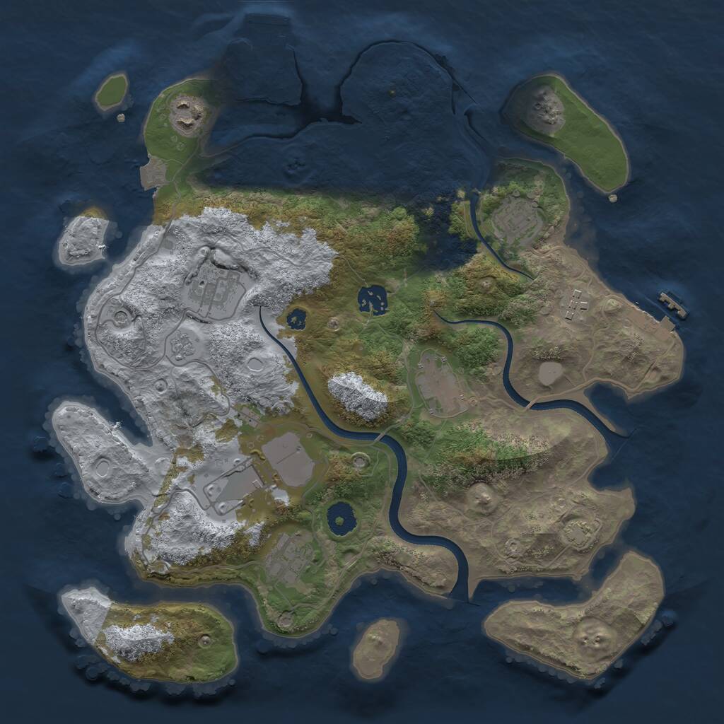 Rust Map: Procedural Map, Size: 3500, Seed: 223, 14 Monuments
