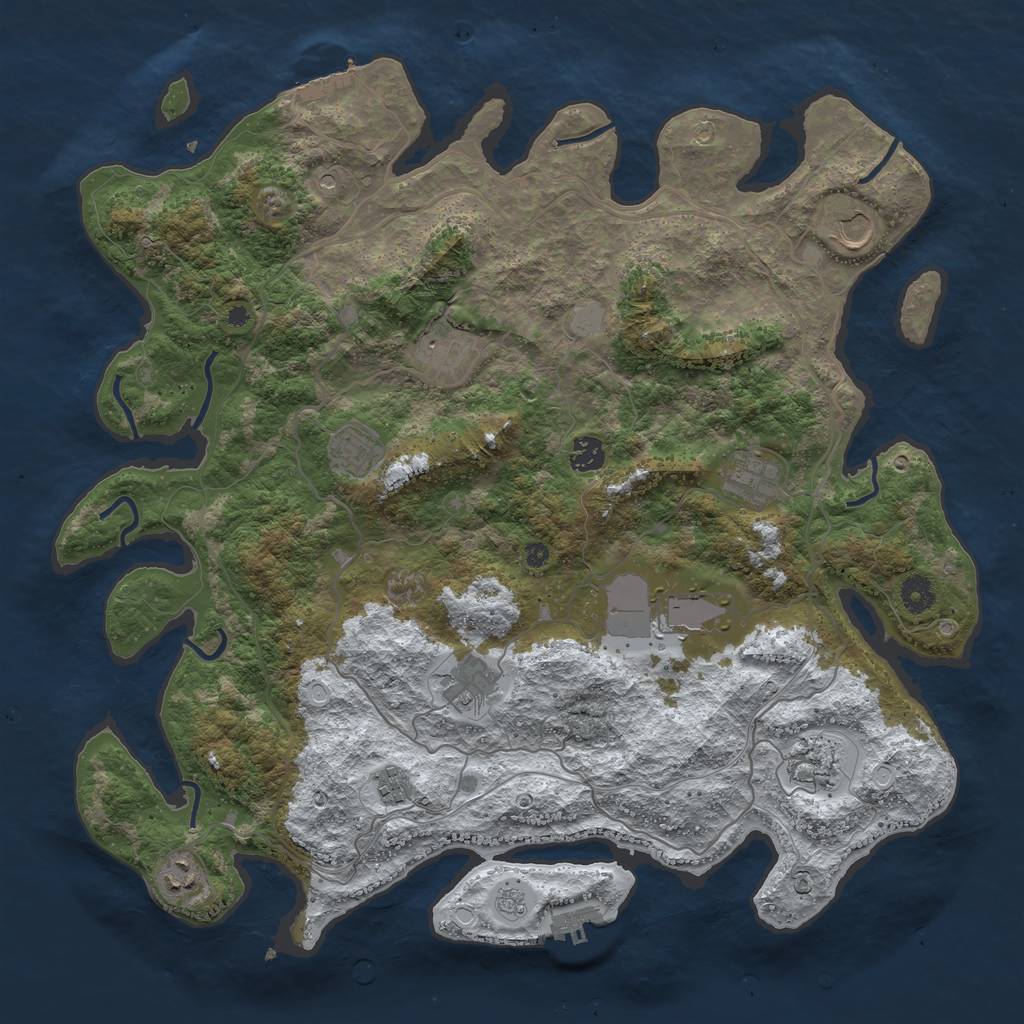 Rust Map: Procedural Map, Size: 4250, Seed: 1458459884, 19 Monuments