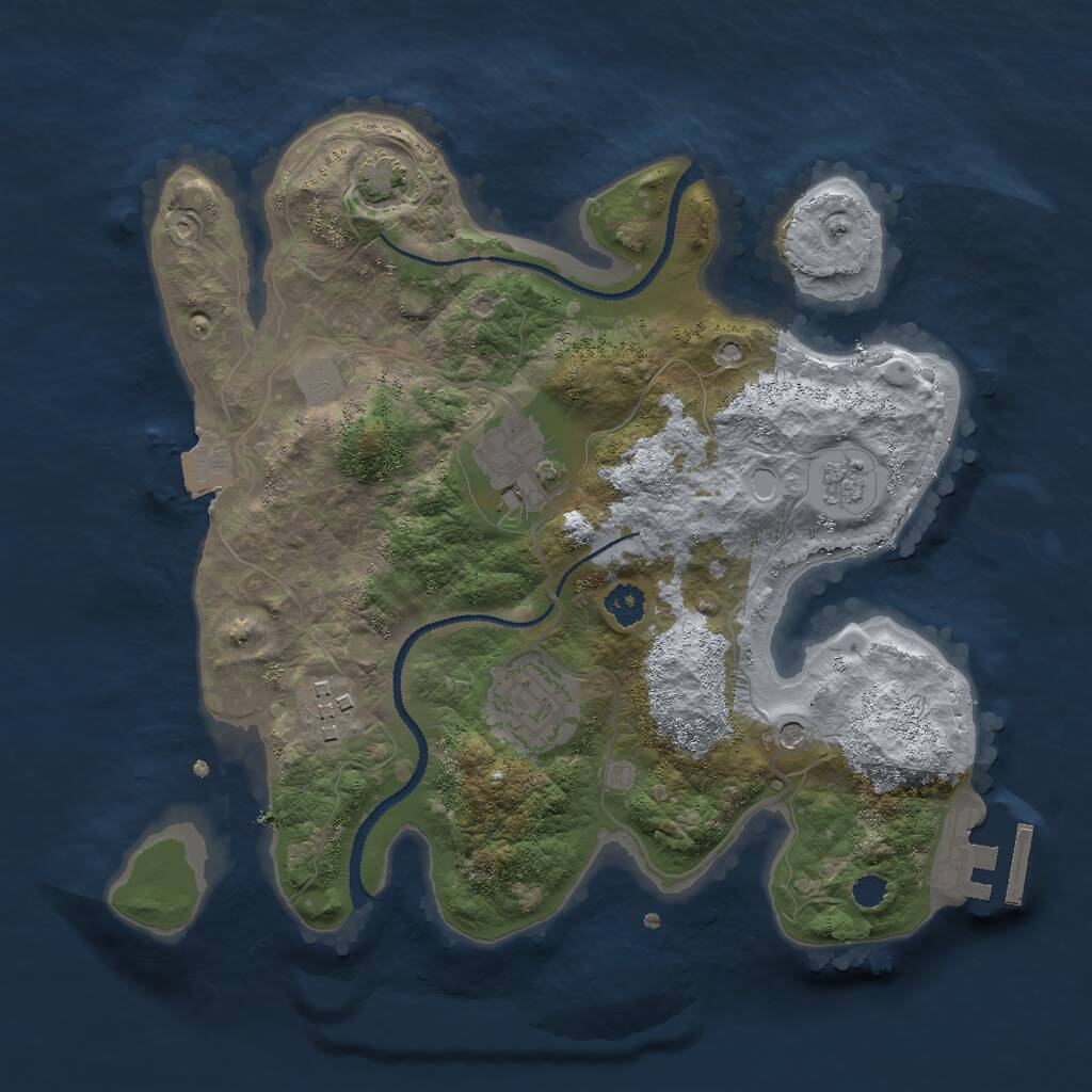 Rust Map: Procedural Map, Size: 2700, Seed: 1214150520, 8 Monuments