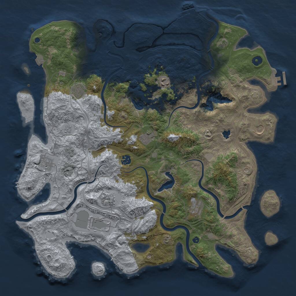 Rust Map: Procedural Map, Size: 4500, Seed: 5974998, 16 Monuments
