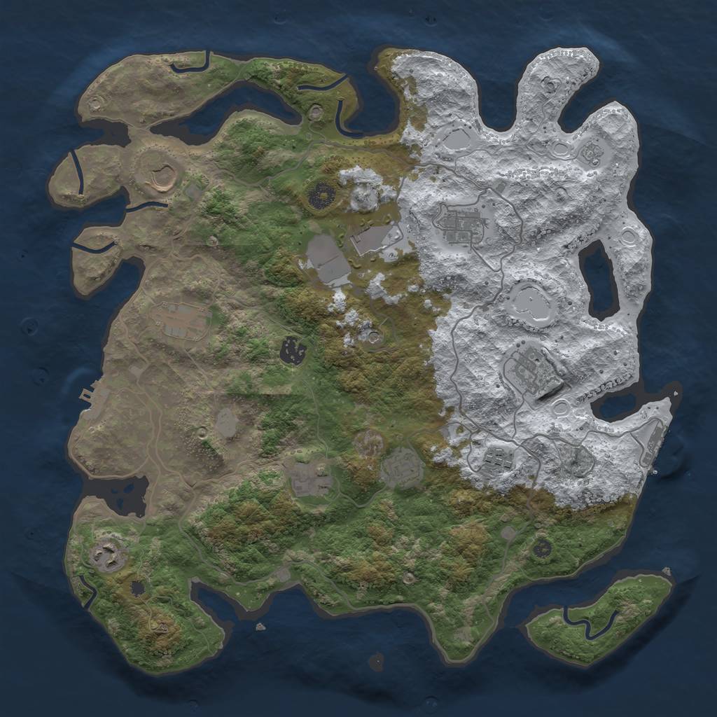 Rust Map: Procedural Map, Size: 4000, Seed: 25634, 19 Monuments