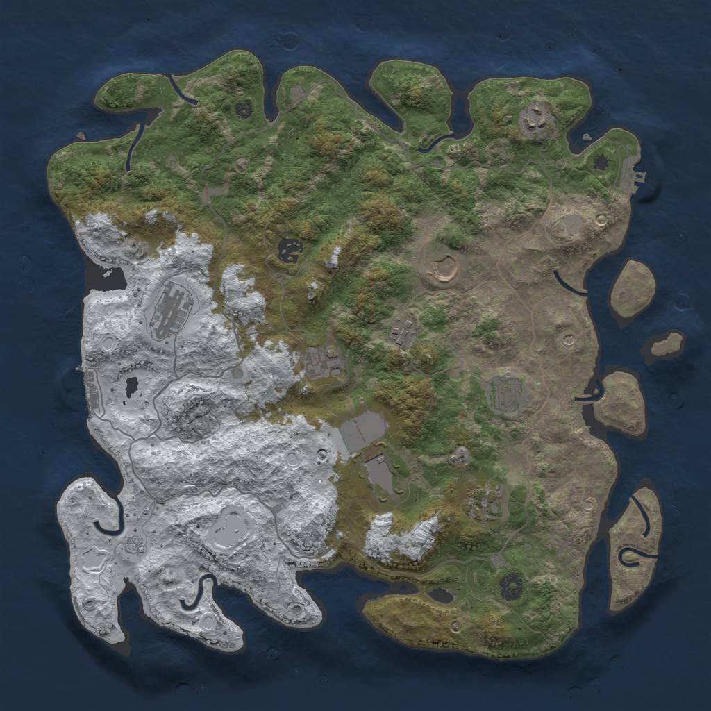 Rust Map: Procedural Map, Size: 4100, Seed: 80701, 18 Monuments