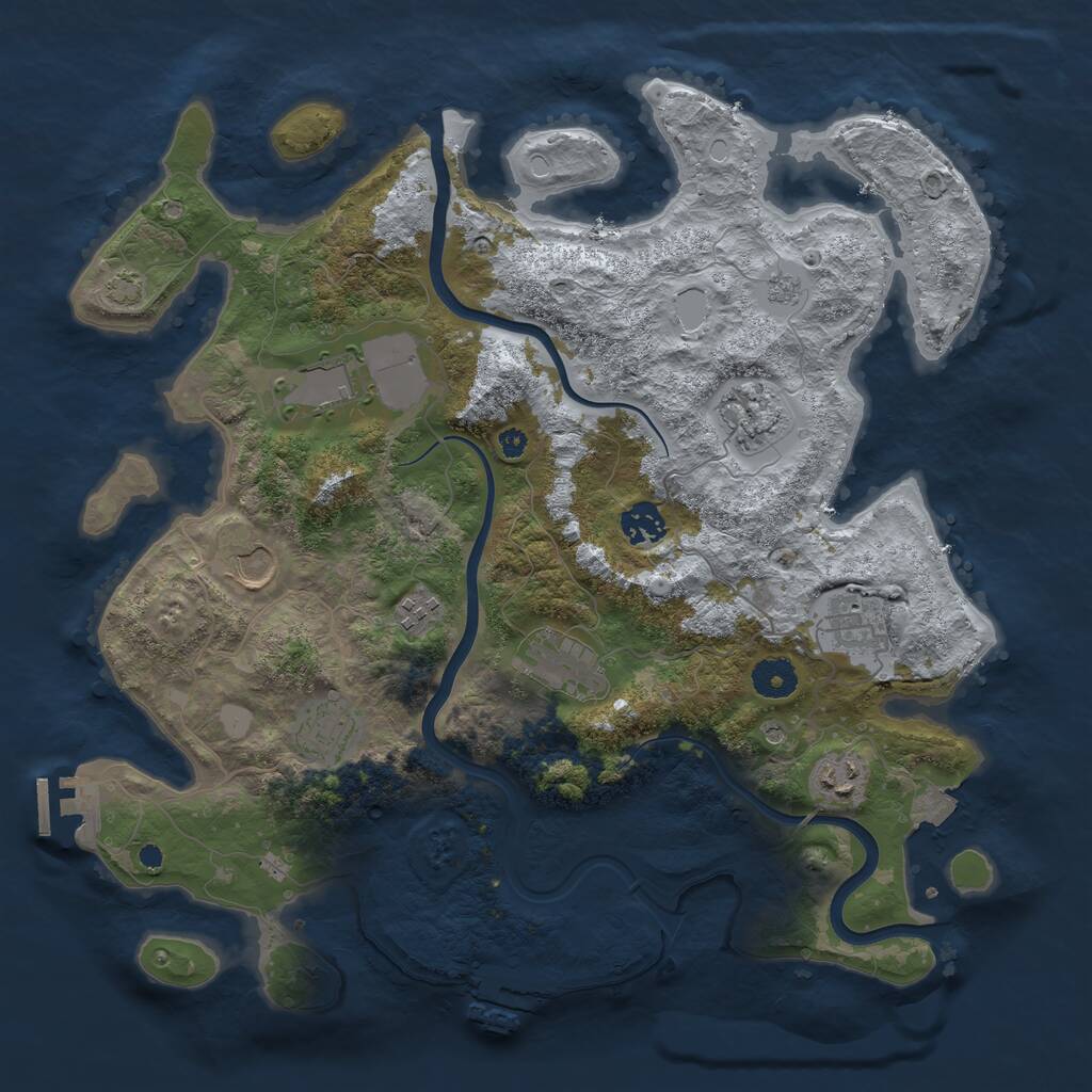 Rust Map: Procedural Map, Size: 3800, Seed: 1067318589, 15 Monuments