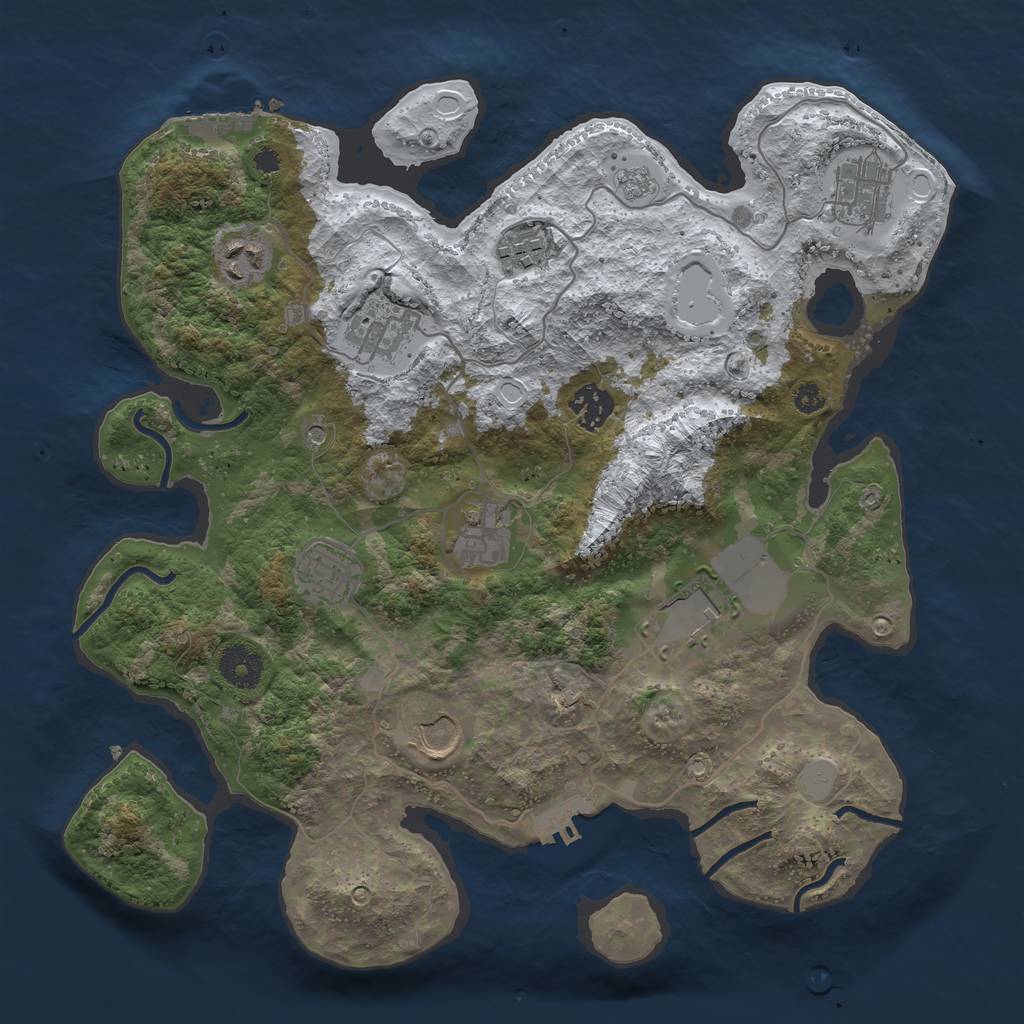 Rust Map: Procedural Map, Size: 3500, Seed: 220996, 18 Monuments